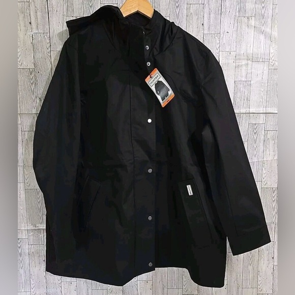 🔥NWT Hunter Ladies' Rain Jacket Size Large Black water repellent - Picture 3 of 10